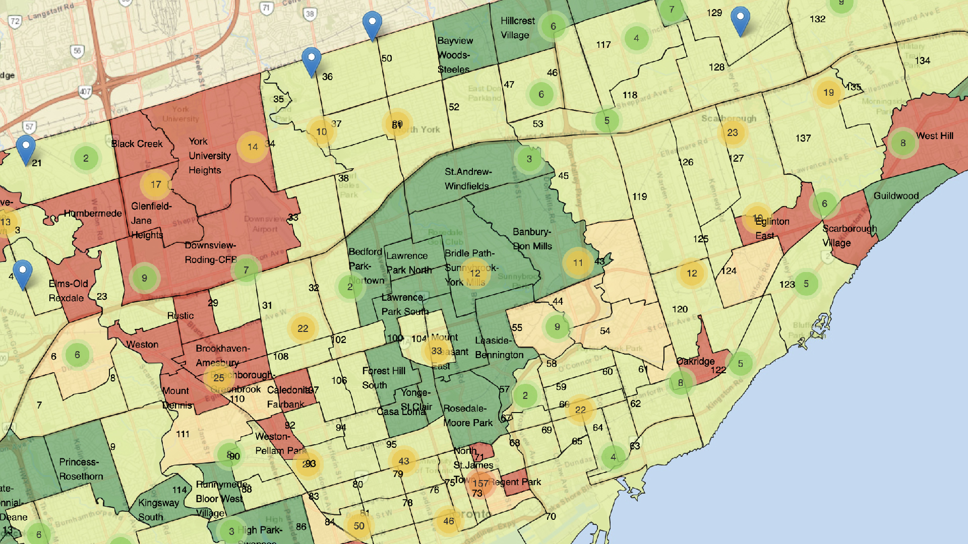 Guest Post: Using Folium to Visualize Distribution of Public Services in 140 Toronto Neighbourhoods
