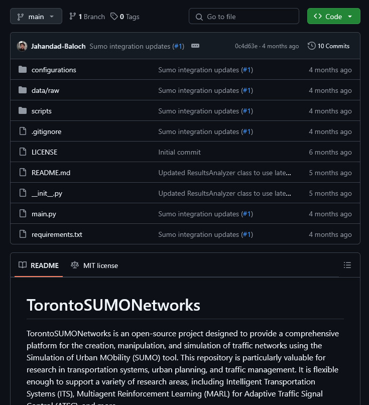 TorontoSUMO­Networks screenshot