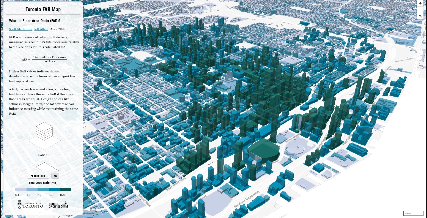 Toronto Floor Area Ratio (FAR) Map screenshot