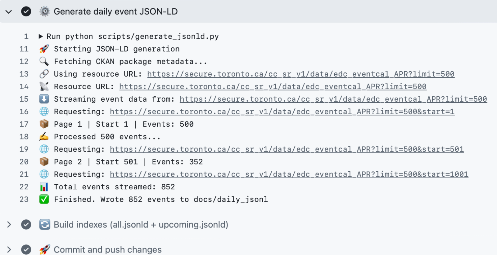 Toronto Festivals & Events JSON-LD Proxy screenshot