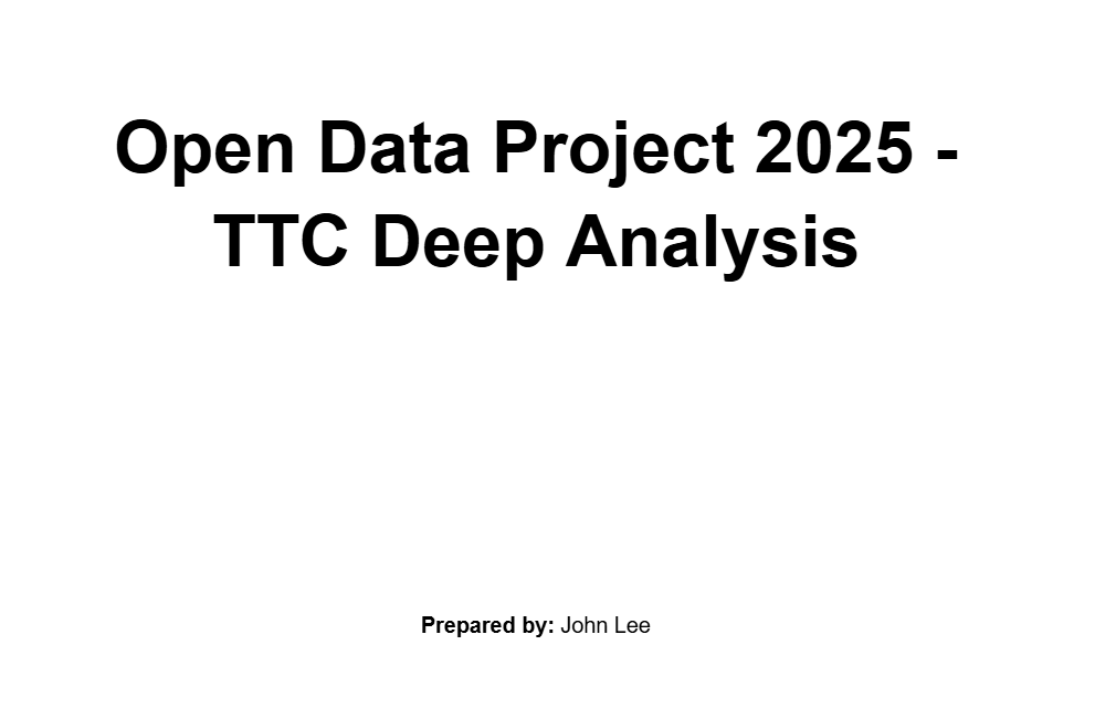Open Data 2025 - TTC Analysis screenshot
